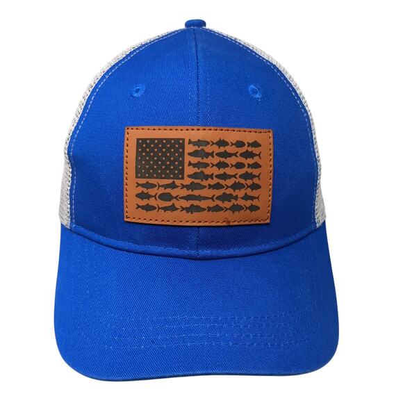 Columbia Fish Flag Snapback Trucker Cap Blue One Size Adjustable Mesh Back - Picture 1 of 8
